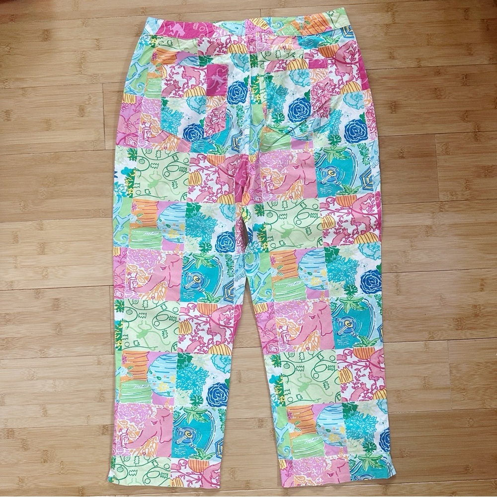 Lilly Pulitzer Colorful Patchwork Print Capri Pants - Picture 3 of 4